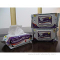 Tissue Flow Package Wet Wipes with Plastic Lid